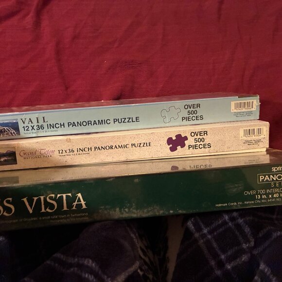 Lot of 3 Panoramic Sealed JIGSAW PUZZLES, 500-700 Pcs. - 3 Ft. Wide - Picture 3 of 4